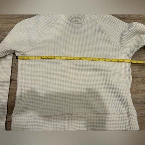 The North Face Chabot Mock Neck Long Sleeve Waffle Sweater White Ivory Small - Picture 6 of 7